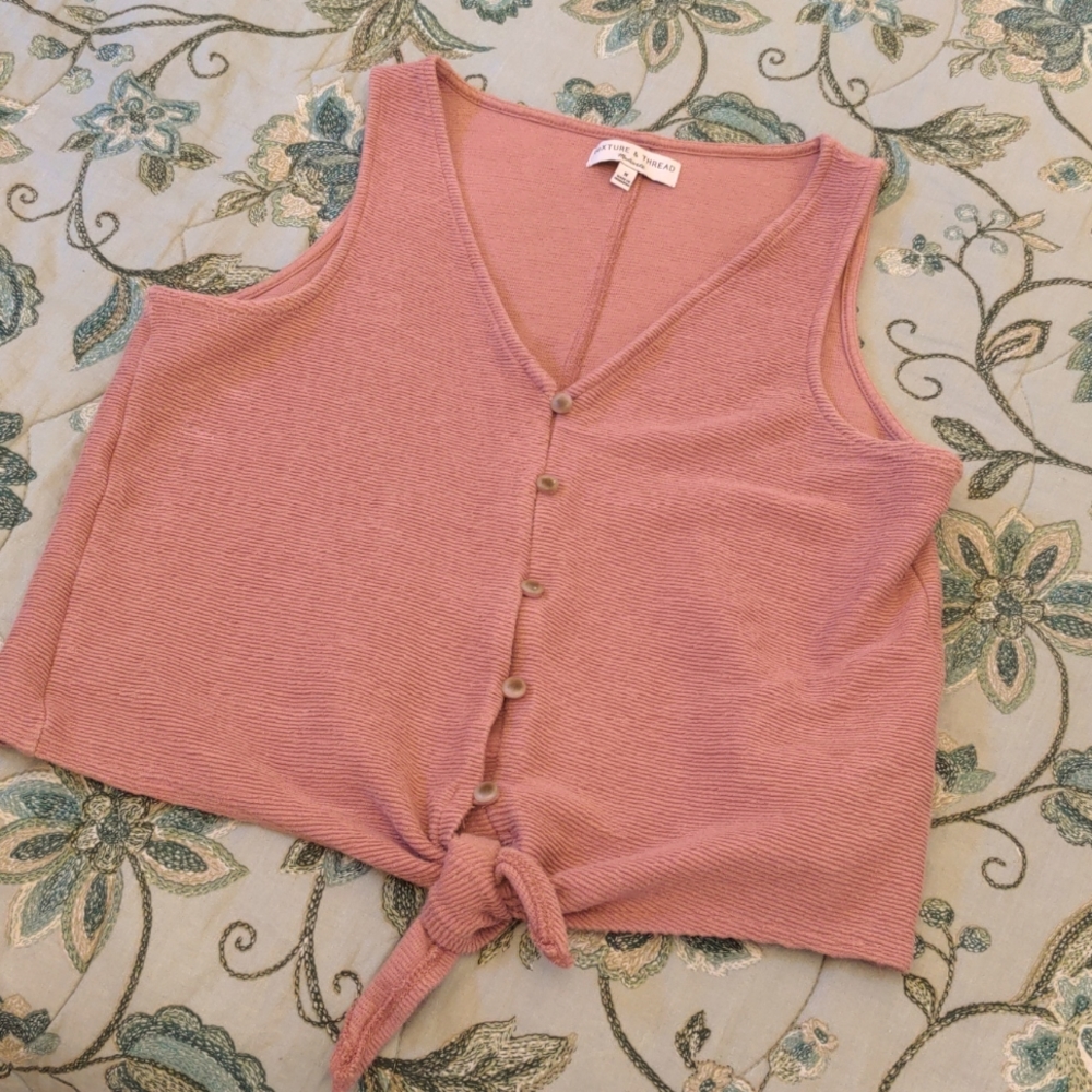 Madewell button front tie tank Size M